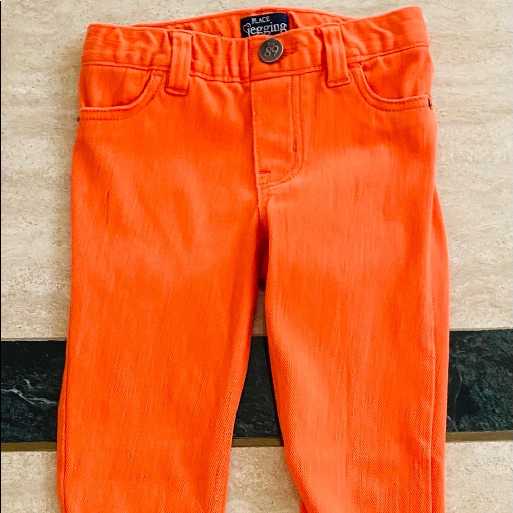 Kids bright orange jeggings